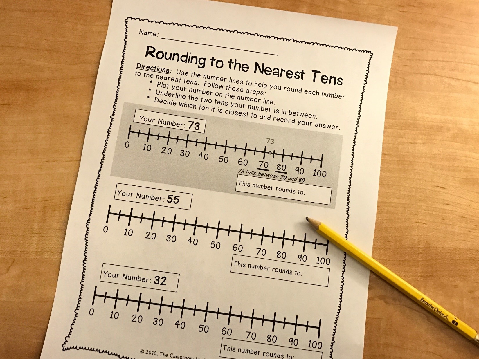 Rounding Numbers activity for 5