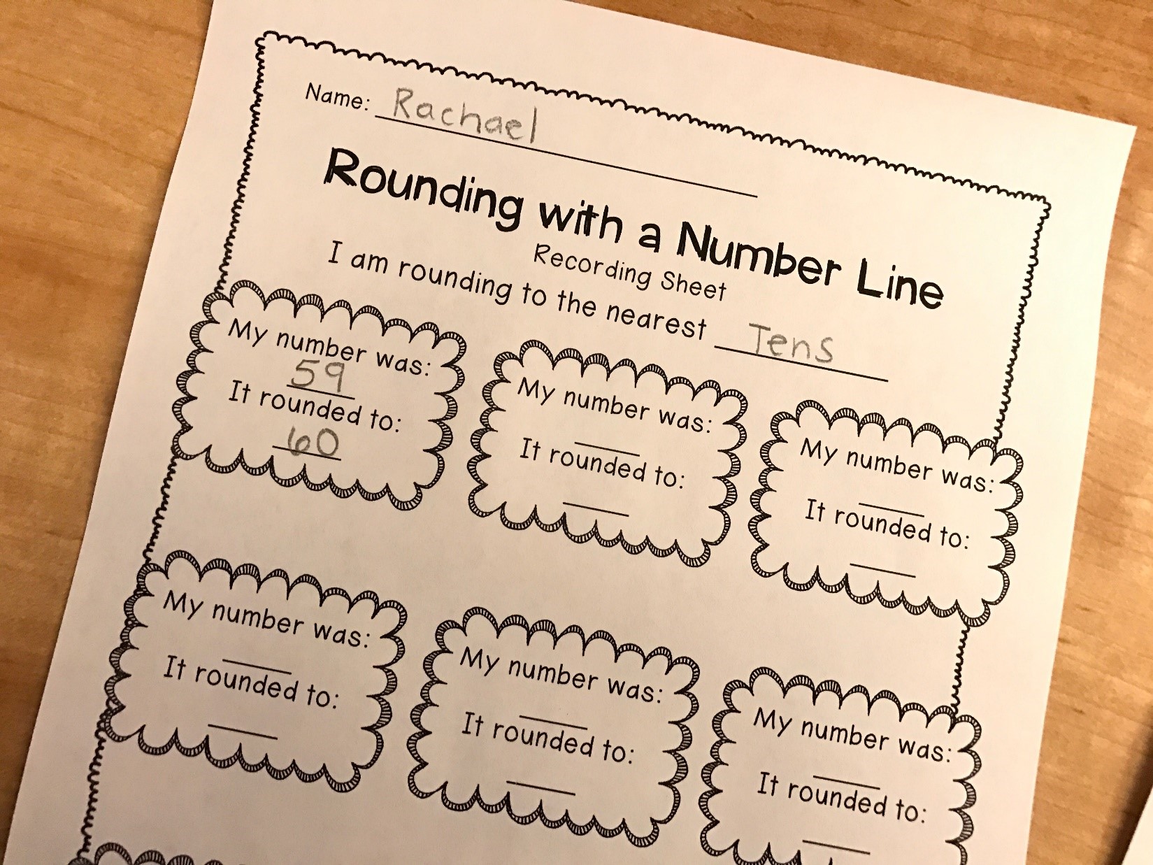 Rounding Numbers activity for 5