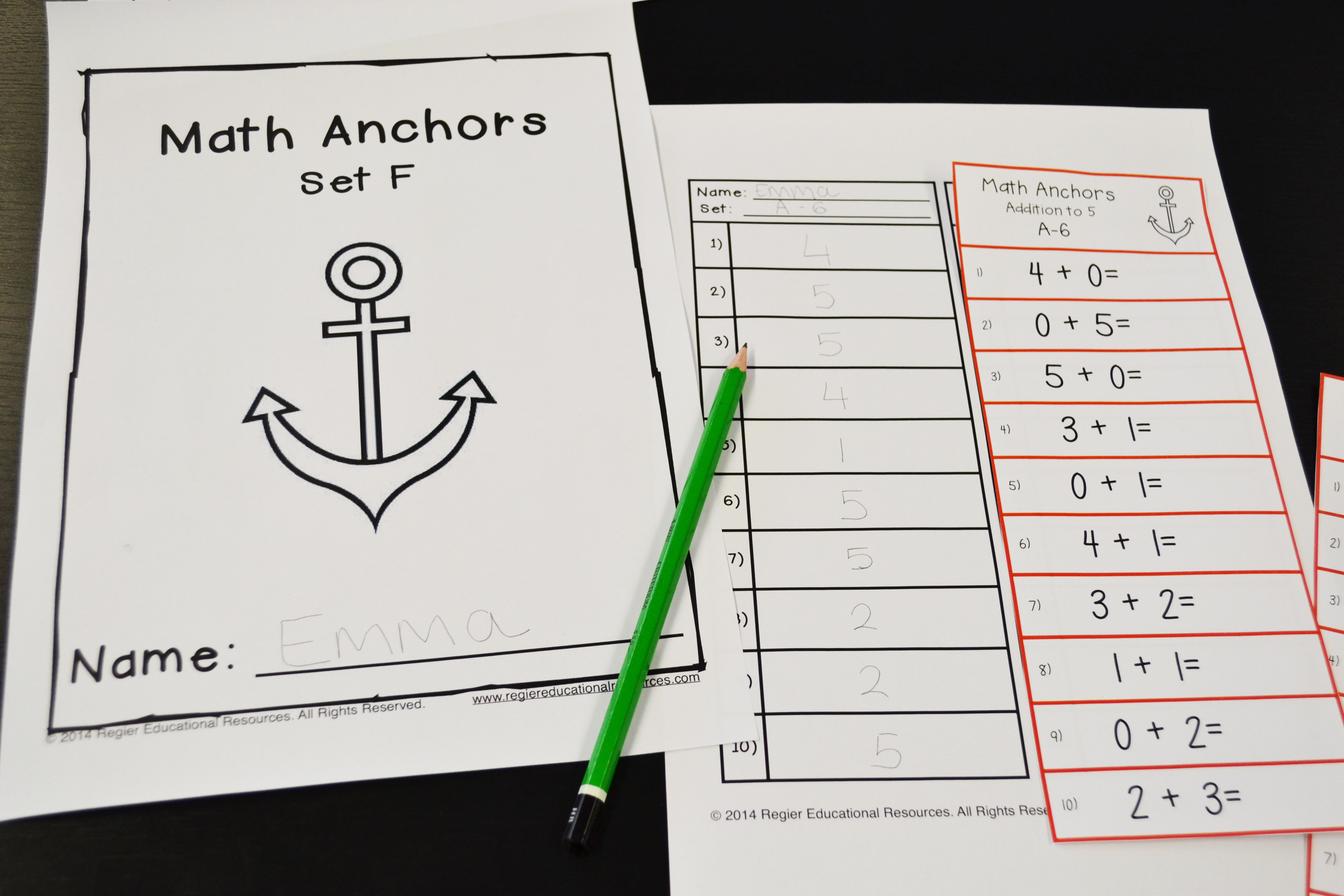 What are addition and subtraction math anchors?