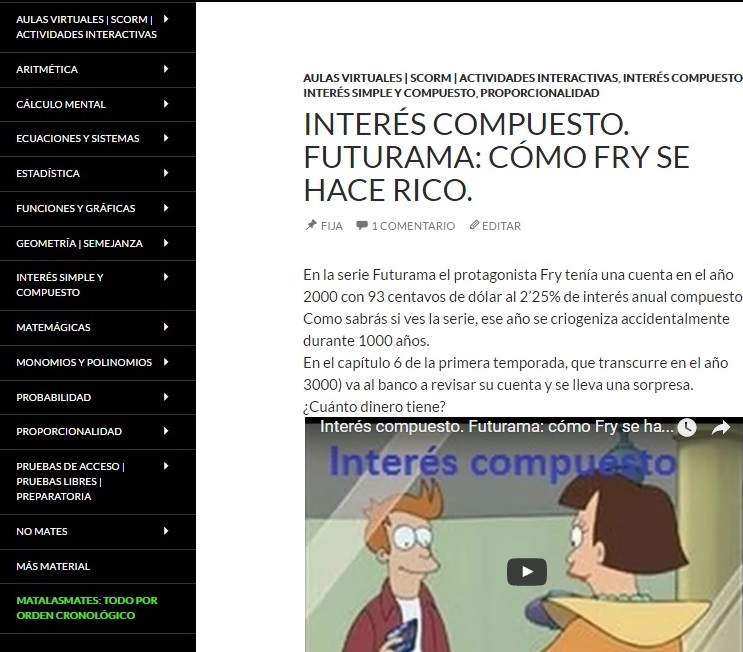 ¿De qué vas a llenar vuestro blog de clase? A Gabino le gusta colgar problemas para sus alumnos, como este de Futurama. ¿De qué vas a llenar vuestro blog de clase? A Gabino le gusta colgar problemas para sus alumnos, como este de Futurama.
