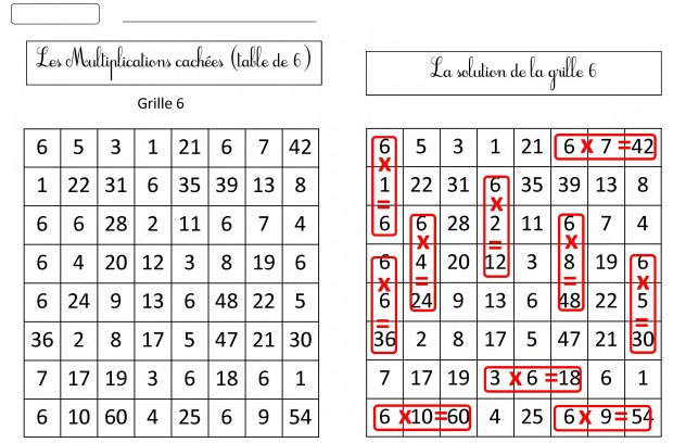 Lot de 2 jeux pour apprendre ses tables de multiplication